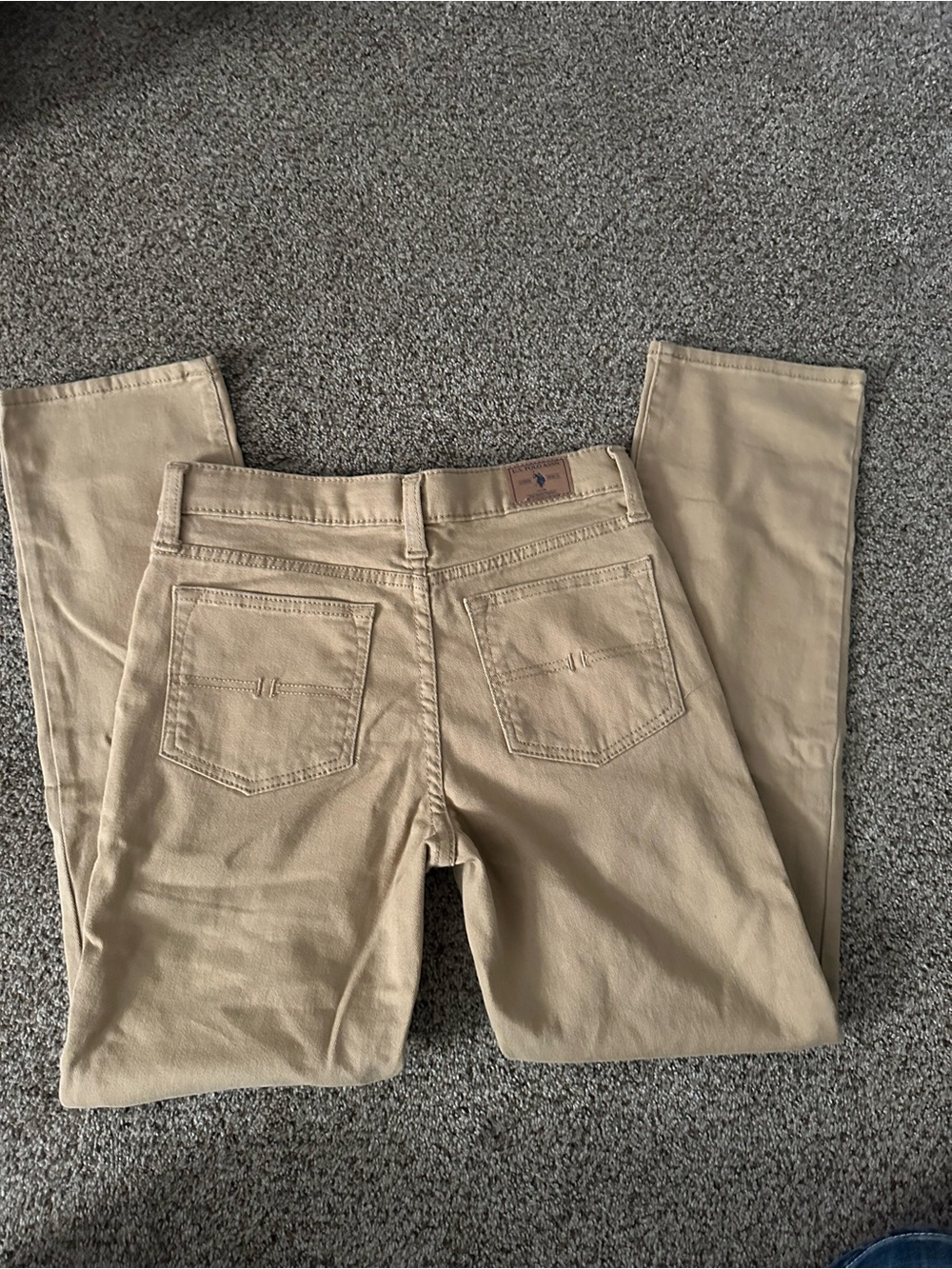 U.S. Polo Assn. Kids Tan Khaki Straight-Leg Pants